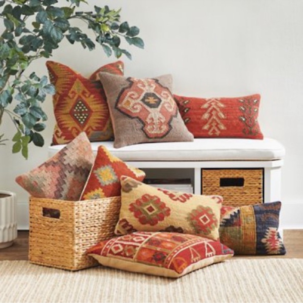 Grandin Road Kilim lumbar pillows (2)